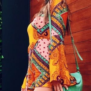 Multicolored long sleeve romper